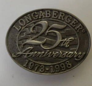 Vintage Longaberger Basket 25th Anniversary Magnet 1973-1998 Metal Pewter? - Picture 1 of 2