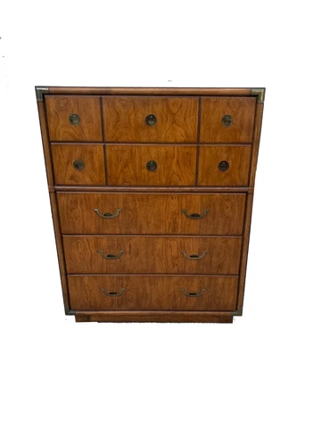 American Drexel Campaign Chest of Drawers Dresser Accolade Mahogany Cover