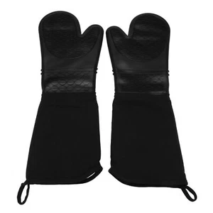 Extra Long Silicone Oven Mitts Heavy Duty Commercial Grade Oven Mitts Heat2111 - Foto 1 di 8
