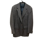 42R John Alexander Blazer Suit Coat Sport Jacket Men Tweed Herringbone Gray Blue