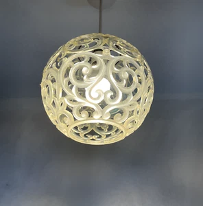 Vintage Clear Hard Plastic Sphere Light shade Pendant - Picture 1 of 10