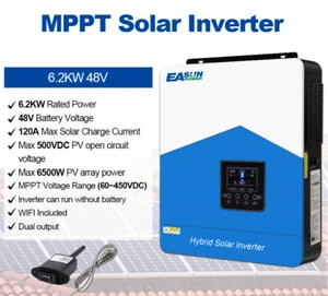 Inverter Solare Off Grid 6.2KW 48V 120A MPPT WiFi Onda Sinusoidale Pura UPS Backup nel Regno Unito - Foto 1 di 20