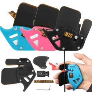 Finger Guard Tab Recurve Bow Protect Gear Cow Leather Archery Shooting Hunting - Picture 1 of 24