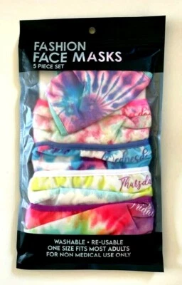 Fashion  Mask Reusable Washable Cover Masks. One Size Fits Most Adults. 5 piece. - Image 1 of 4