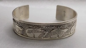 Carolyn Pollack Roderick Tenorio .925 Sterling Silver Zuni Bear Cuff Bracelet - Picture 1 of 9