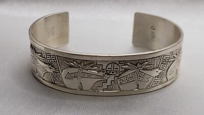Carolyn Pollack Roderick Tenorio .925 Sterling Silver Zuni Bear Cuff Bracelet - Image 1 of 4
