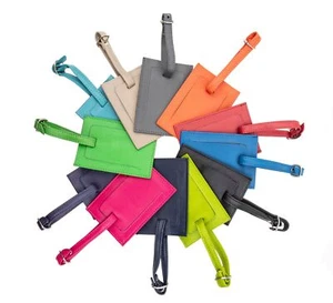 Prime Hide Leather Luggage Tag Suitcase Address label 12 Colour Choice - Picture 1 of 13