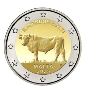 MALTA 2 euro 2025 EL BUEY MALTES moneda suelta del cartucho - Picture 1 of 1