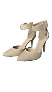 New women's shoes pump classic pointy toe high heel buckle closure casual beige - Picture 1 of 3
