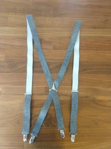 Graue Herren-Hosenträger Marke CAS Einheitsgröße formelle Kleidung adrette Hochzeit Trauzeugen  - Bild 1 von 3