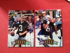 (2 Cards) 1997 Pinnacle #17 Jeff George & #107 Tim Brown - Los Angeles Raiders 