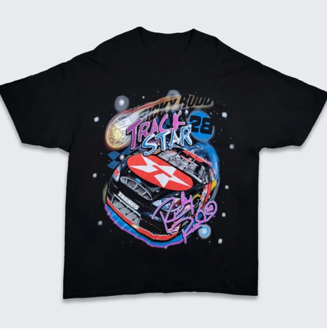 Ricky Rudd Nascar Track Star Space T-Shirt Gift For Fans Racing Black Cover
