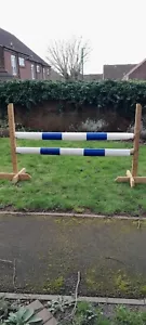 EQUESTRIAN HORSE JUMP POLE SLEEVE COVERS, 6FT (1.83MT) BLUE & WHITE X 2 - Picture 1 of 4