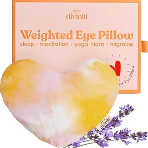 HEART WEIGHTED EYE MASK FOR SLEEPING - EYE PILLOW, WEIGHTED LAVENDER SLEEP MASK - Picture 1 of 6