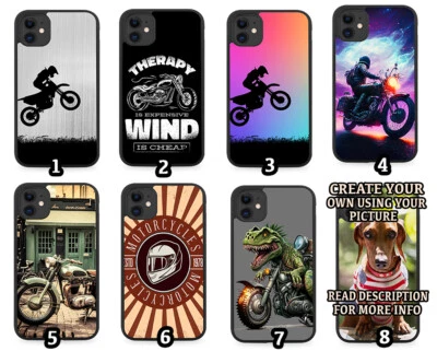 Motorbike Rubber Phone Case Motorbikes Biker Bike Motor Rider Mens Dads Gift - Image 1 of 2