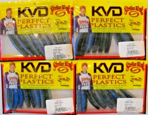 Lot of 4 STRIKE KING KVD PERFECT PLASTICS 2.75" NED OCHO in MOON JUICE color - Picture 1 of 2