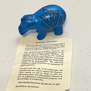 1992 Metropolitan Museum of Art William the Hippo Ornament Egypt with Paperwork - Picture 1 of 12