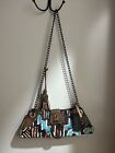 Guess 90s Africa Shoulder Bag Clutch Chain Strap Tassel Charm Feature