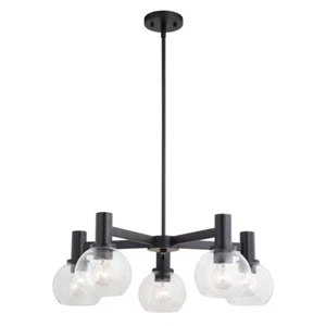 Vaxcel Marshall 27" 5 Light Chandelier, Matte Black - H0296 - Picture 1 of 1