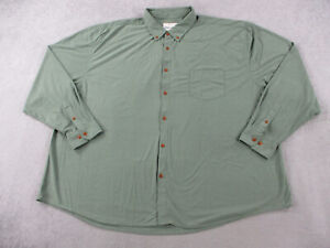RSVLTS Shirt Mens 4XL XXXL Green Butter Soft Button Up Cotton Casual Long Sleeve