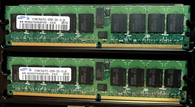 Set of (2) Samsung M378T3354CZ0-CCC 256MB (512MB Total) RAM PC2-3200U FAST SHIP! - Image 1 of 2