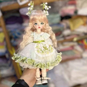 30cm BJD Doll MJD Handmade Face Make Up Dress Eyes Princess Girl Full Set Gifts - Imagen 1 de 1