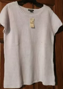 Maglione camicia bianco manica corta Eddie Bauer taglia Med - Foto 1 di 5