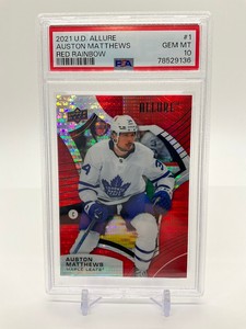Auston Matthews 2021-22 Upper Deck Allure Red Rainbow #1 PSA 10
