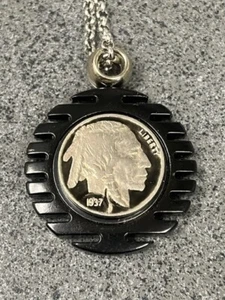Original 1937 Buffalo Nickel Halskette - Original Vintage USA Münze - ECHTE MÜNZE !!! - Bild 1 von 2