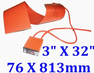 3" X 32" 76 X 813mm w/ Controller Mandolin Side Bending Silicone Heat Blanket - Picture 1 of 12