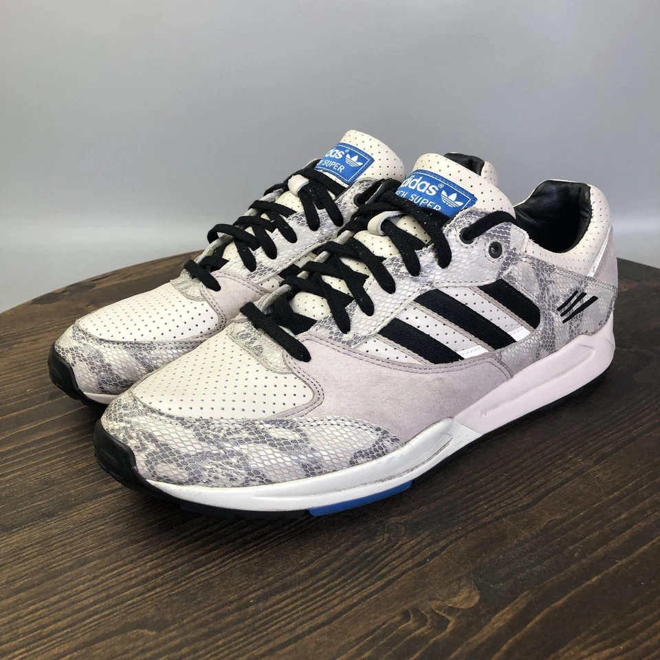 Adidas Tech Super Zapatos Para Hombre Talla 11 Blanco Gris Negro Retro OG Correr Q34167 Foto 1 de 4