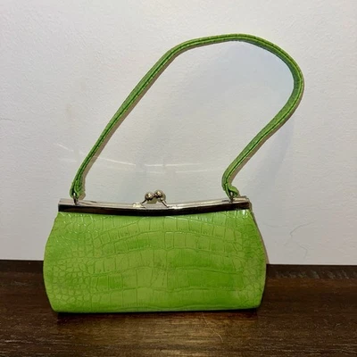 Bijoux Terner Faux Green Leather Croc Embossed Shoulder Bag Vintage - Image 1 of 4
