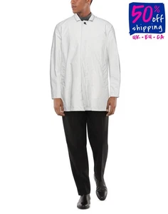 RRP€315 PEOPLE OF SHIBUYA Toshiro Topcoat IT48 US38 M Grey Lightweight Collared - Picture 1 of 7