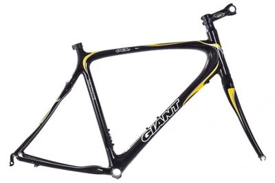 USED Giant OCR Composite Large Carbon Road Bike Frame Rim Brake QR Raw/Yellow - Image 1 of 4