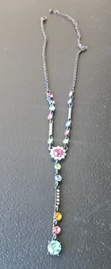 FAUX GEM FASHION NECKLACE. MULTI COLOR GEMS. - Picture 1 of 12