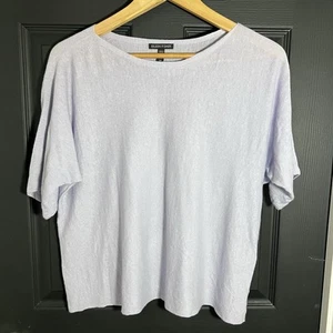Eileen Fisher Organic Linen Blend Top Womens S Oversized Purple Minimalist - Picture 1 of 7
