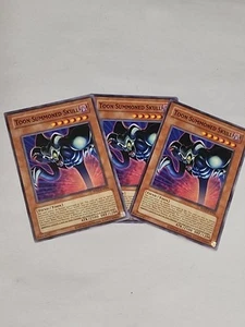 Yugioh 3x Playset Toon Summoned Skull RP01-EN064 Common Retro Pack Reprint NM - Picture 1 of 2