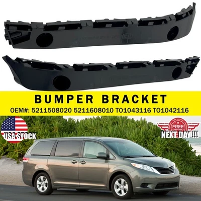 Par de soportes de retención de cubierta de parachoques delantero para Toyota Sienna 2011 2020 2 piezas NUEVO Foto 1 de 4