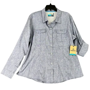 Magellan Shirt Mens XXL Blue Heather Classic Fit Moisture Wicking Outdoors Fish - Picture 1 of 11