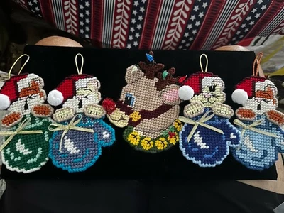 Christmas Reindeer  Magnet & Cat Hangers Plastic Canvas Door Knob Hangers Set “5 - Image 1 of 4