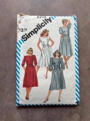 Vintage Simplicity Sewing Pattern 6212 Misses Dress Size 10 Uncut - Image 1 of 2