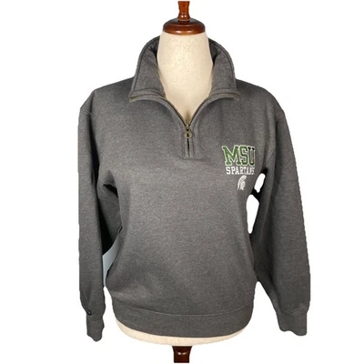 Sudadera pulóver Jansport 1/4 cremallera para mujer talla mediana Michigan State MSU Foto 1 de 4