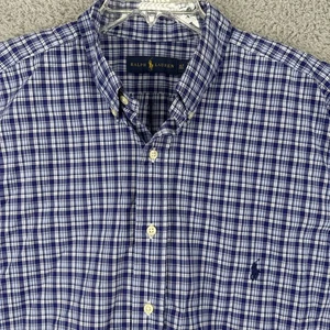 Ralph Lauren Hemd Herren XLT XL Tall L/S blau kariert Freizeit klassisch Preppy Baumwolle - Bild 1 von 9
