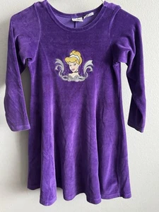 Disney Store Girls Dress Cinderella Princess Blue Velour Costume Size 8/10 - Picture 1 of 10