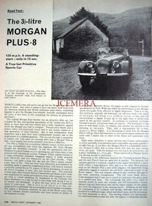 Original 1966 Morgan 3.5 Litre 'Plus-8' Motoring Magazine Car Report (4-Sided) - Picture 1 of 1