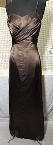Vestido de noche Worthington mate satinado marrón chocolate talla 10 - Imagen 1 de 7