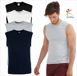 Mens Valueweight Tank Top Classic Fit Crew Neck T-Shirt Sleeveless Gym T Shirt - Picture 1 of 6