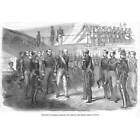 Reception of General Baraguay D&#39;Hillers by British Admiral Dundas old print 1854