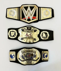 3 WWE Championship Kids Replica Mattel Jakks Tag Team Intercontinental Belts - Picture 1 of 2