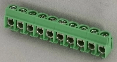 Bloque de terminales PCB 10 vías/10P 5 mm/5,00 mm 300 V 16 A Dinkle ED500V-10P Foto 1 de 4